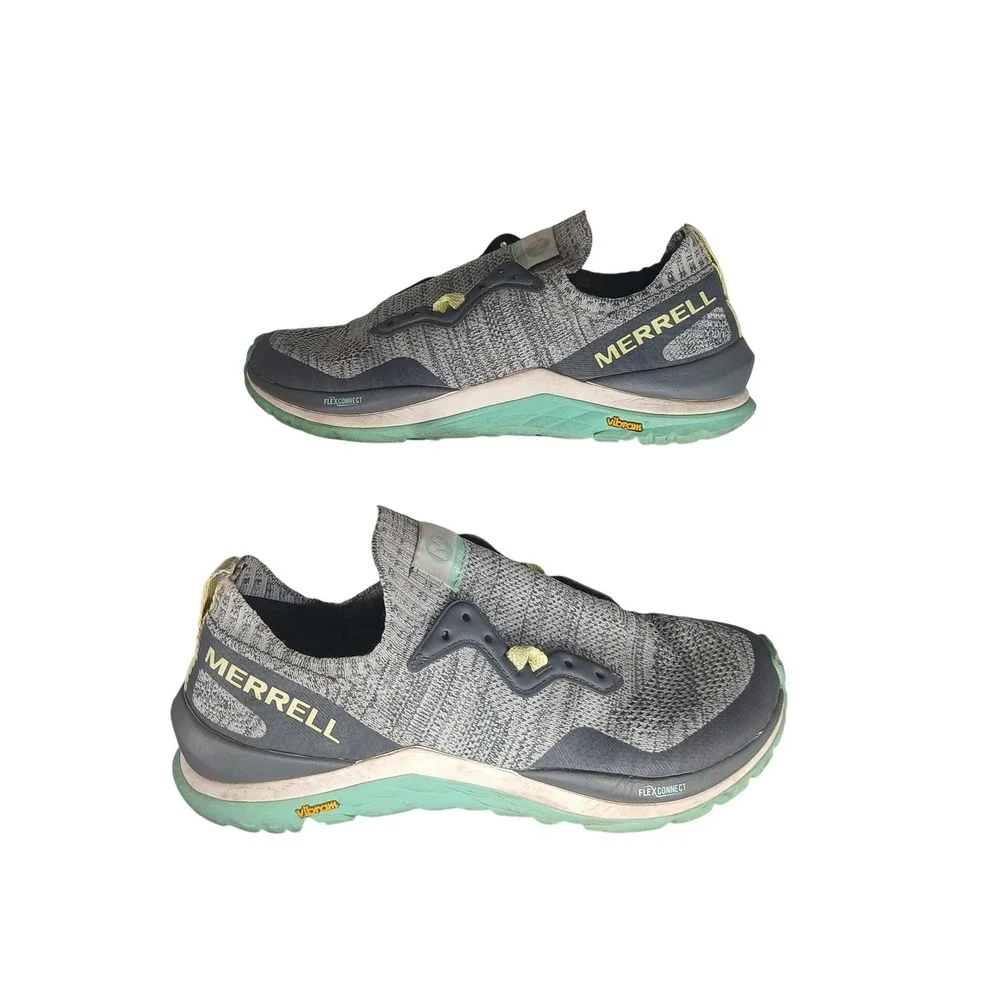 Merrell Women s Flex Connect Trail Running Shoes Gray Aqua VIBRAM Size‎ 7.5